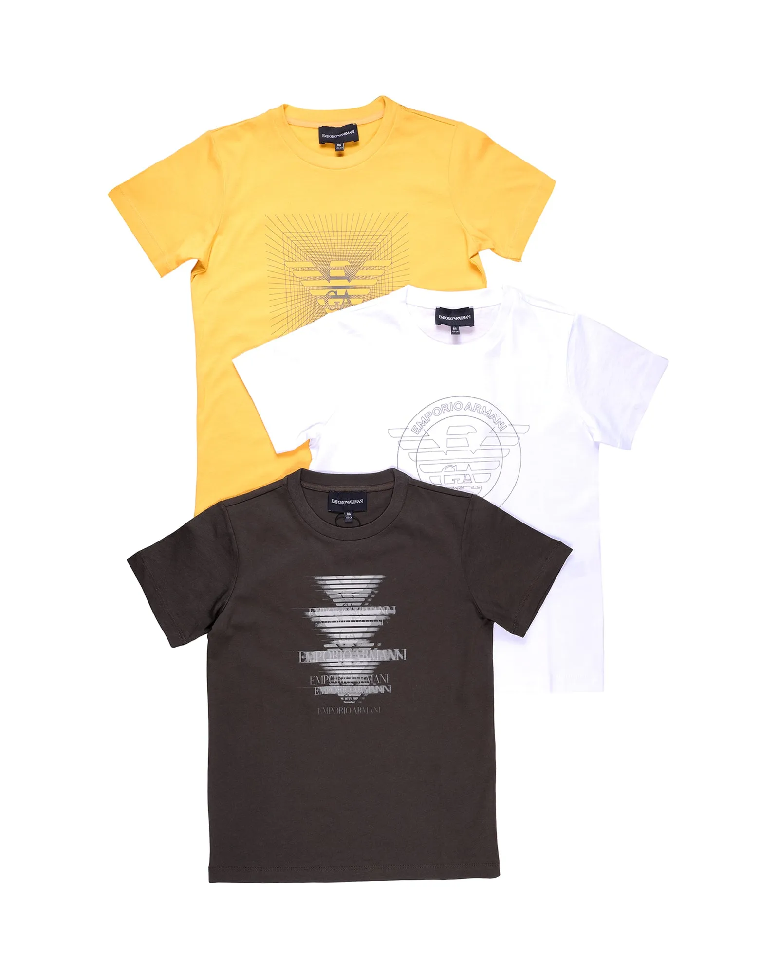 Emporio Armani Kids Logo Printed Three-Pack T-Shirt