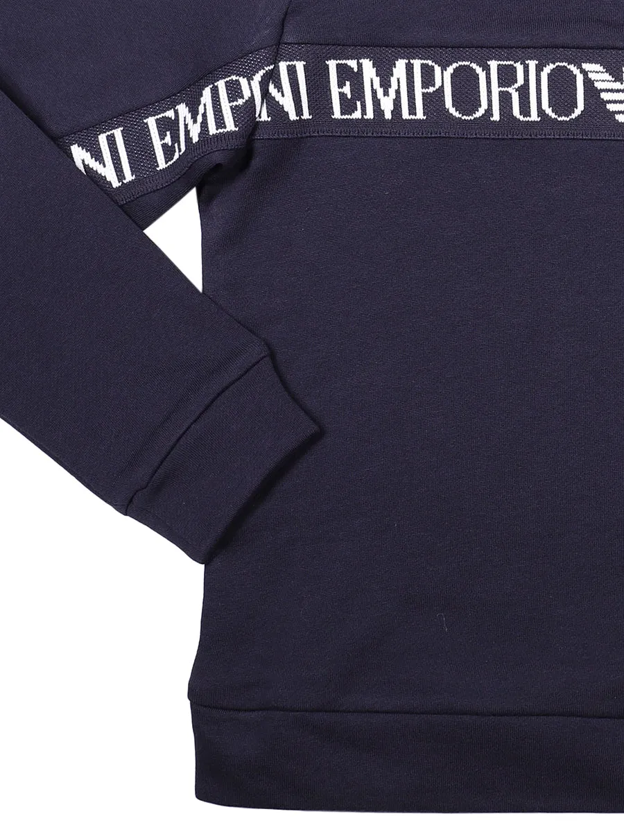 Emporio Armani Kids Logo Stripe Crewneck Sweatshirt
