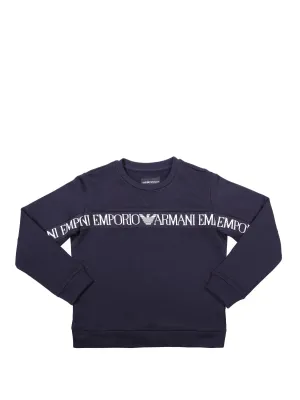 Emporio Armani Kids Logo Stripe Crewneck Sweatshirt