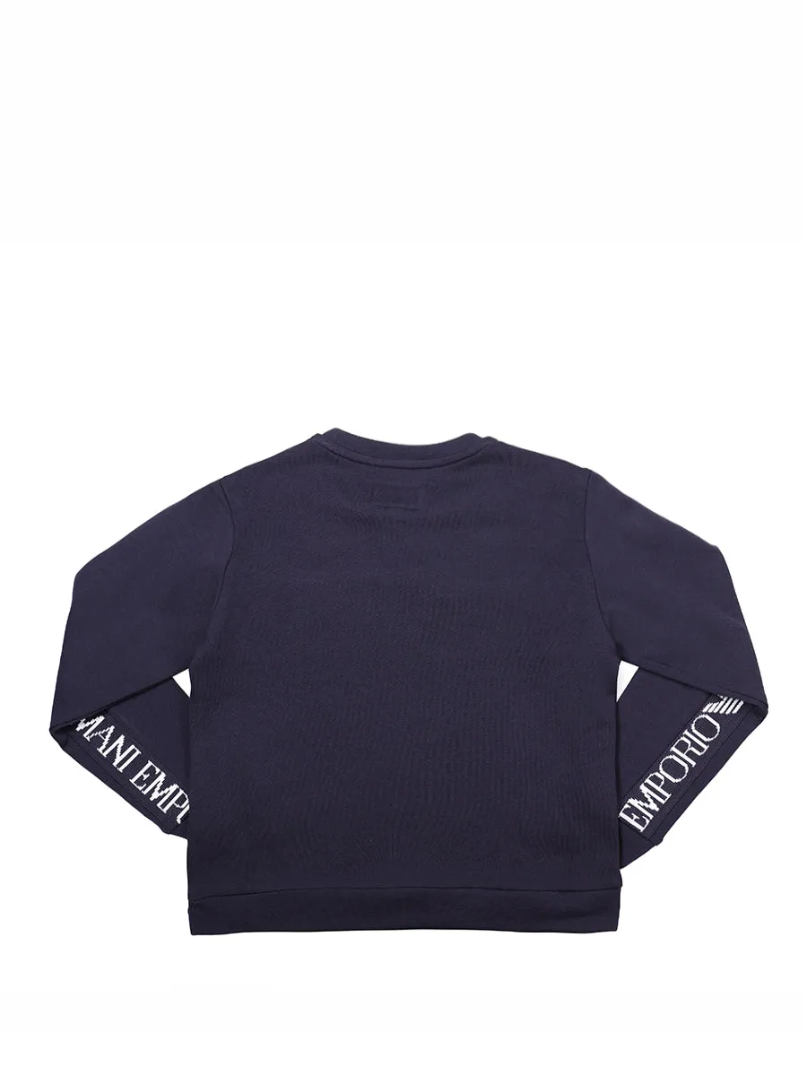 Emporio Armani Kids Logo Stripe Crewneck Sweatshirt