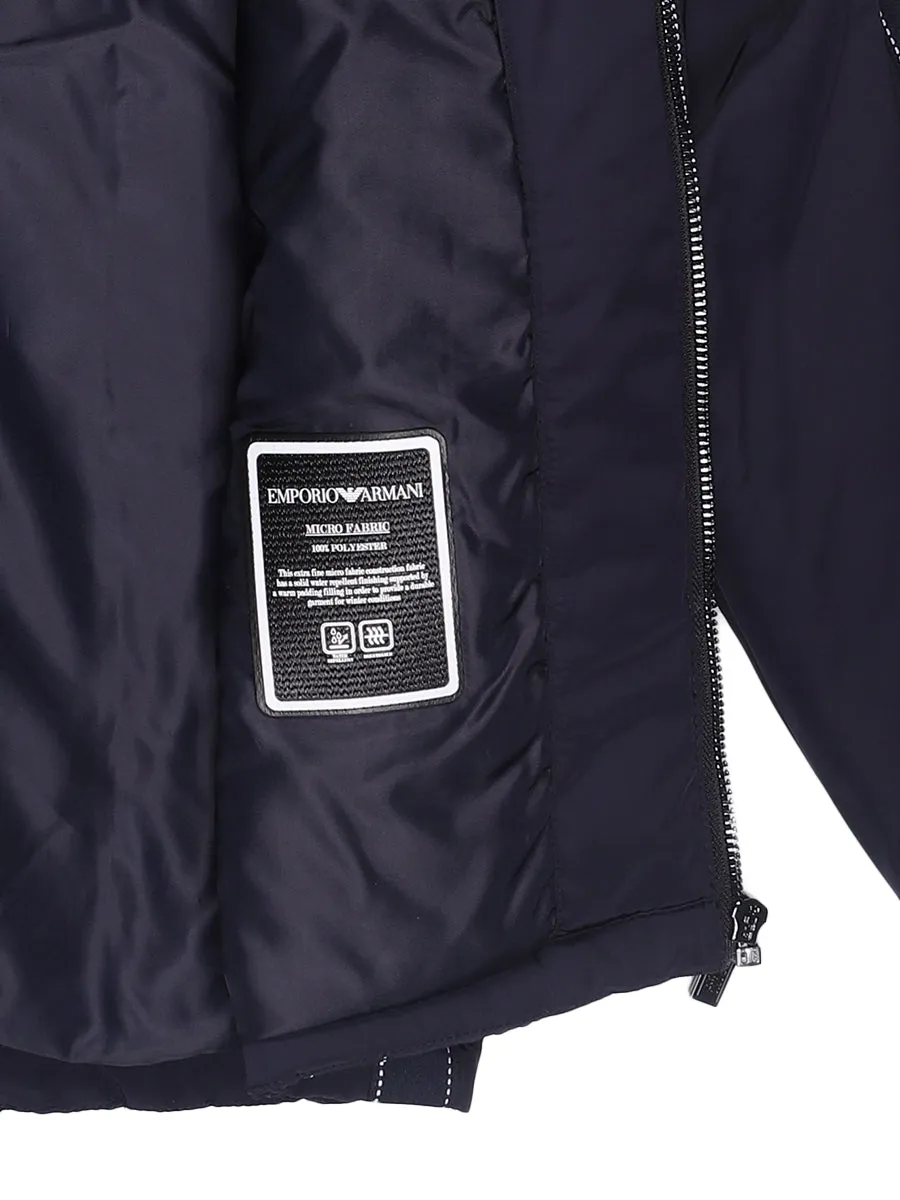 Emporio Armani Kids Logo Stripe Zipped Jacket