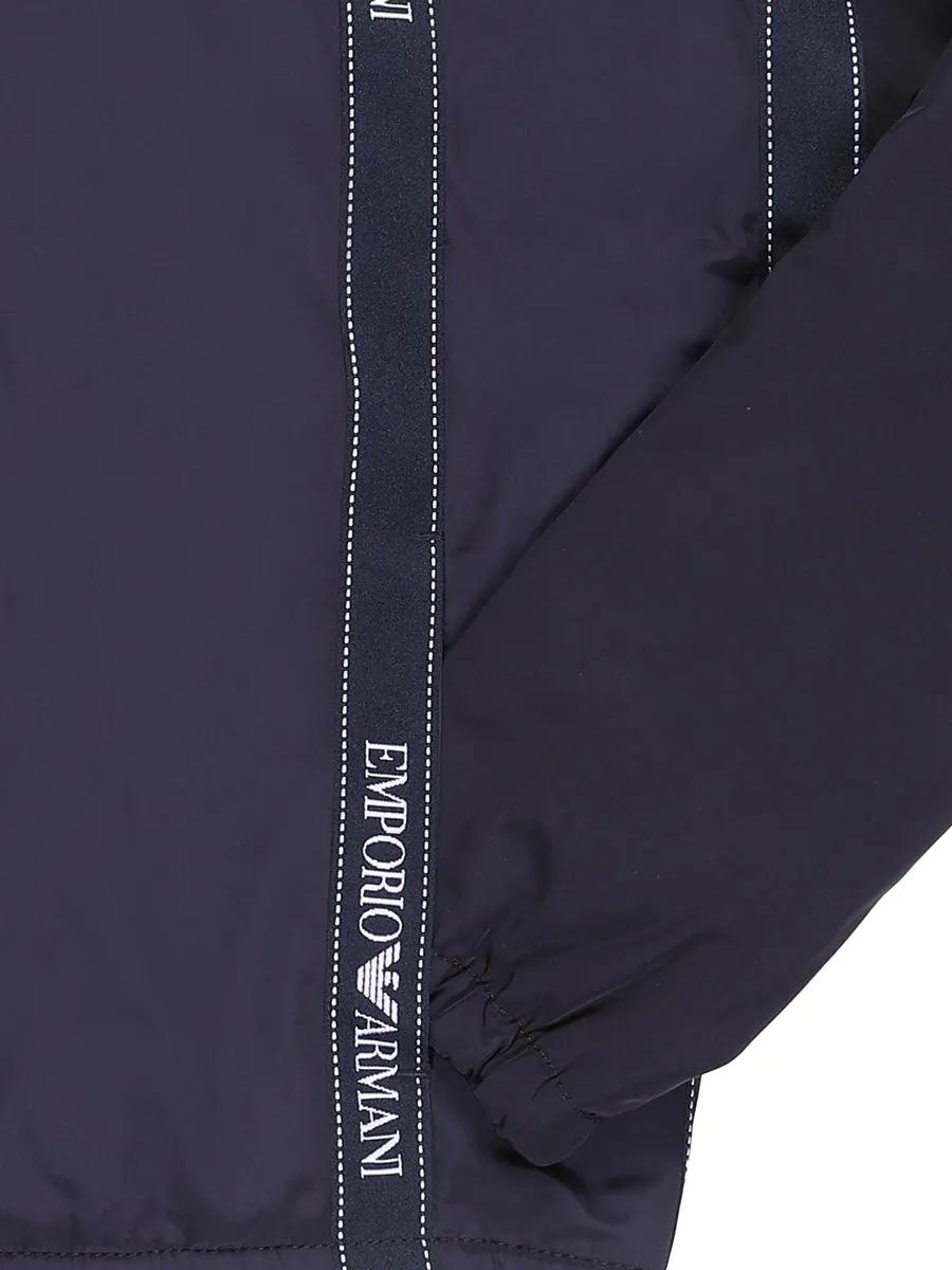 Emporio Armani Kids Logo Stripe Zipped Jacket