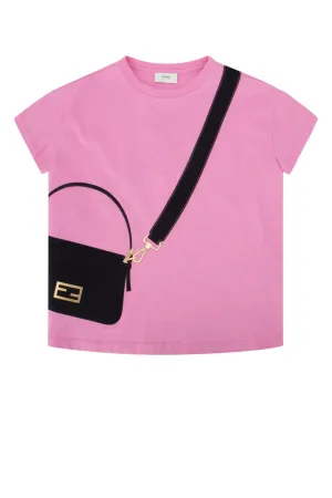 Fendi Kids Bag Printed Crewneck T-Shirt