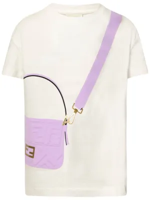 Fendi Kids Bag Printed Crewneck T-Shirt