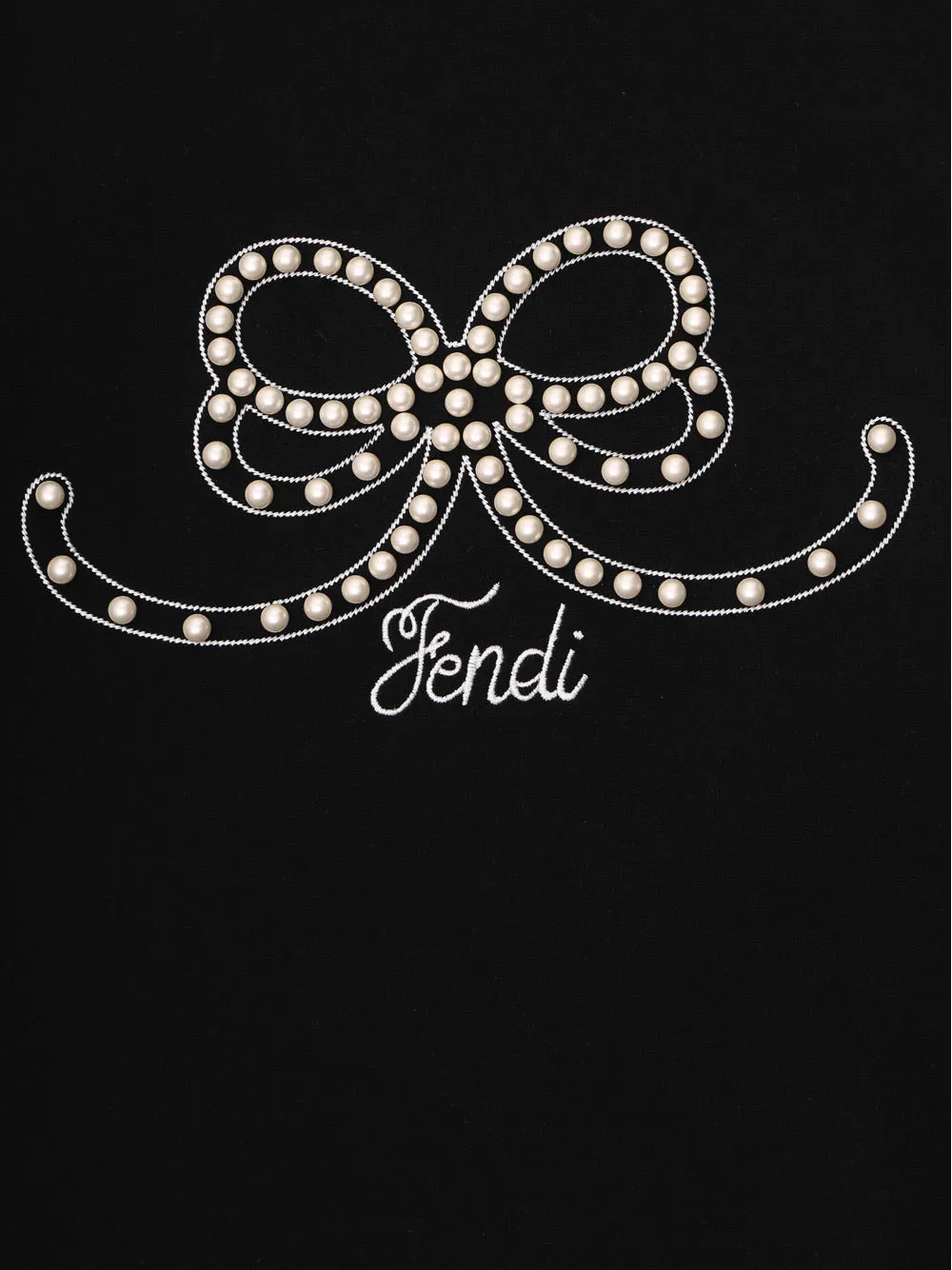 Fendi Kids Embellished Bow Sweatshirt Dress