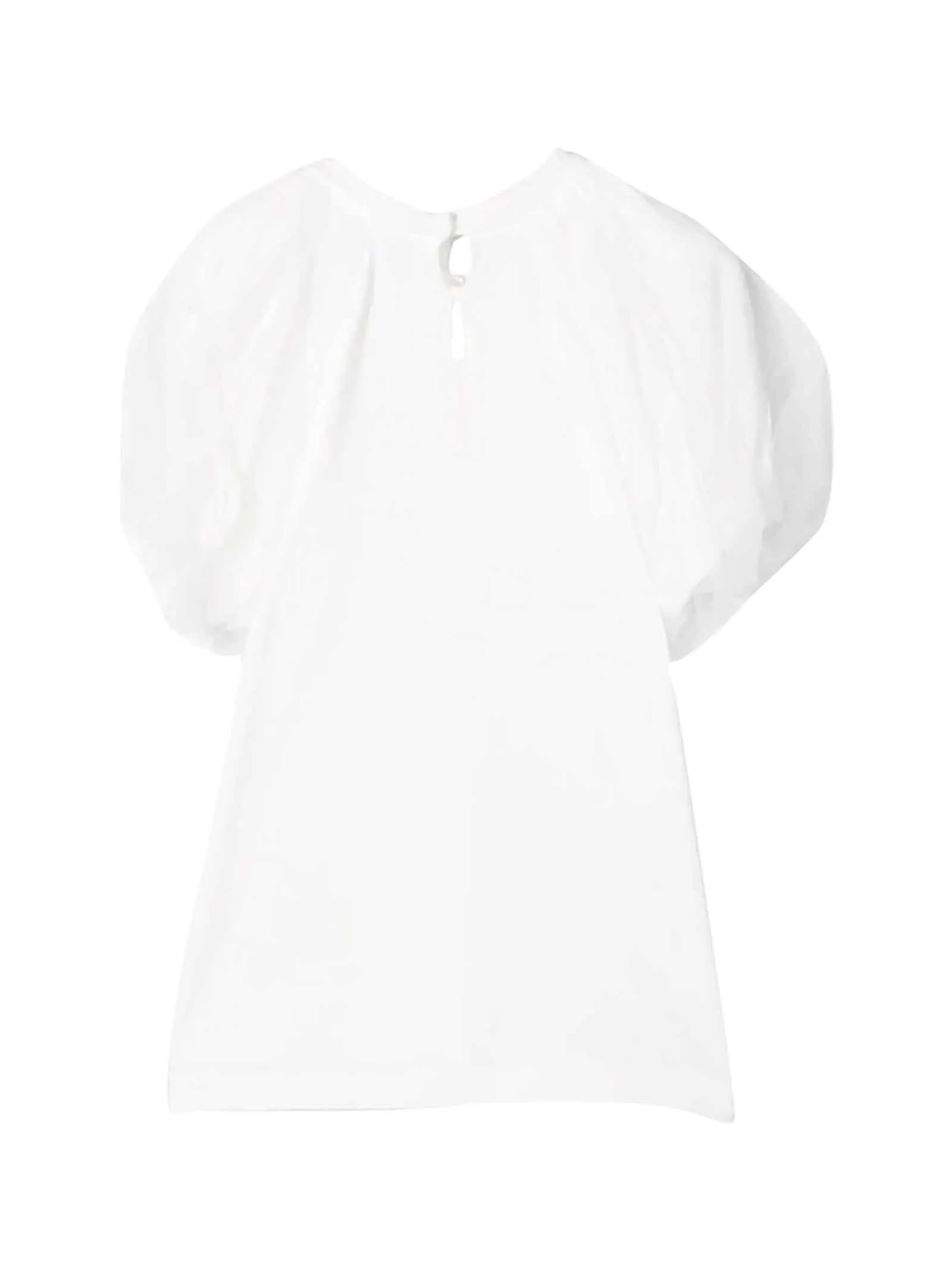 Fendi Kids FF Embroidered Puff Sleeve Top