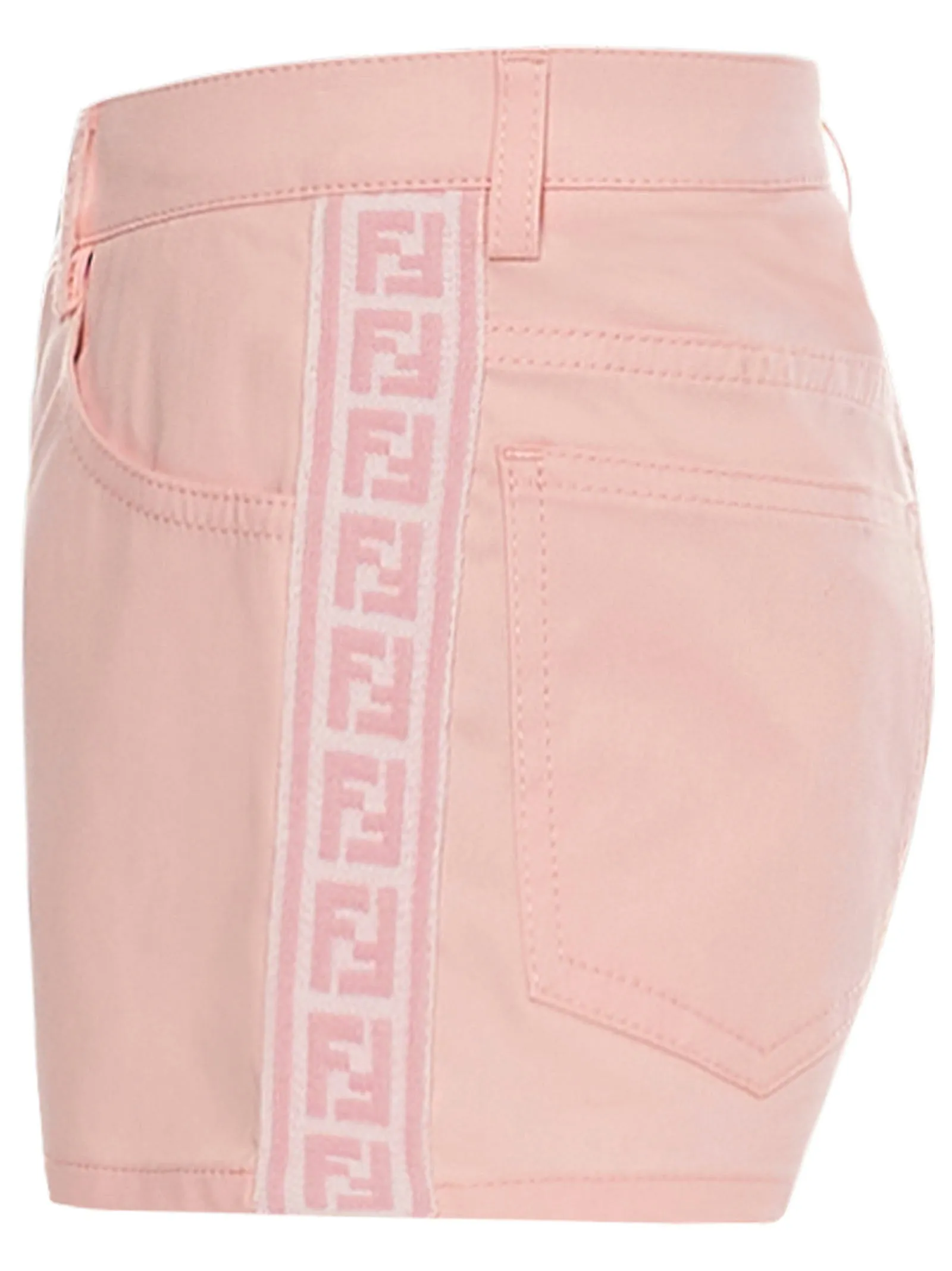 Fendi Kids FF Logo Denim Shorts