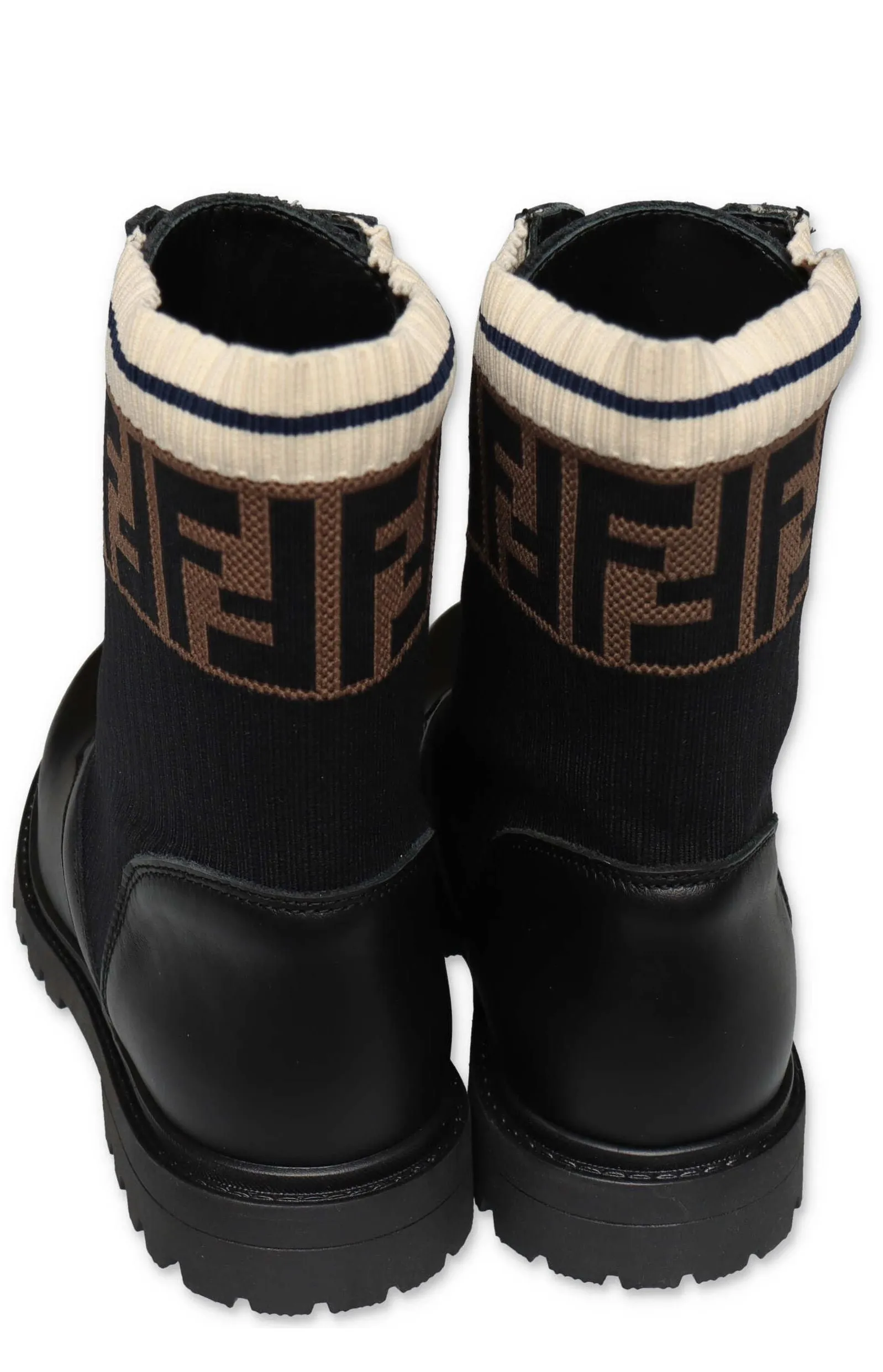 Fendi Kids FF Motif Lace-Up Boots