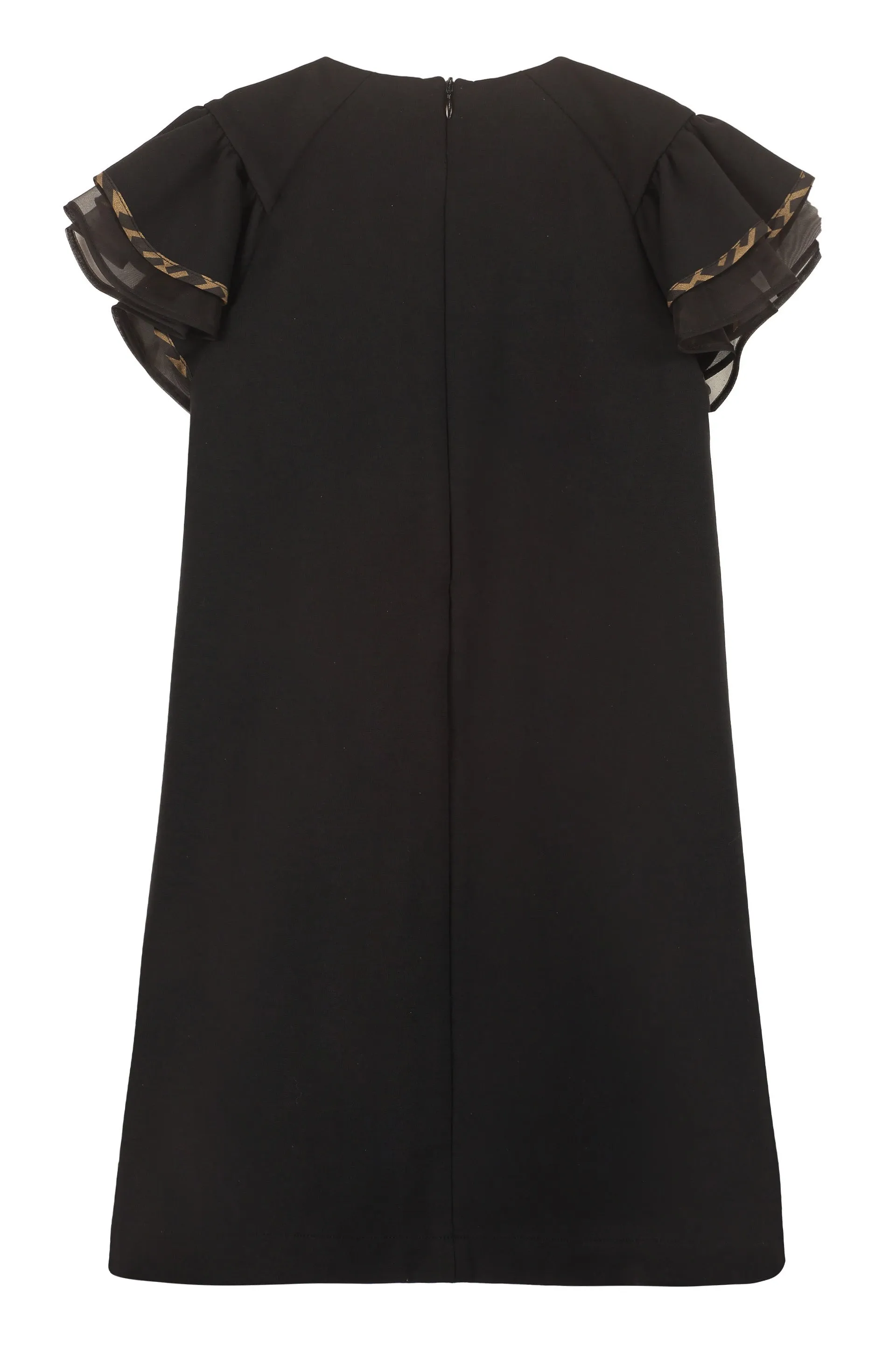 Fendi Kids FF Motif Pleated Detail Dress