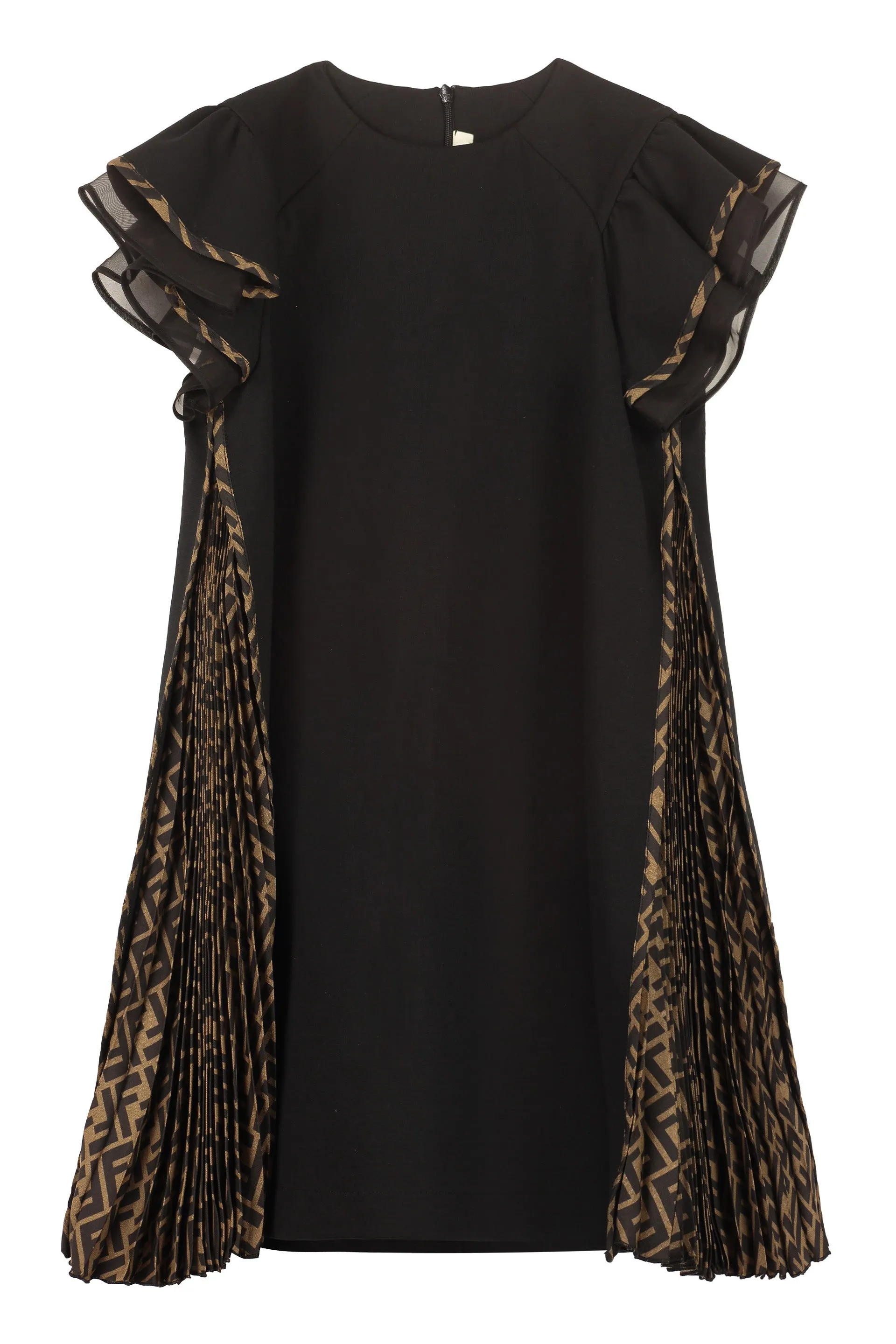 Fendi Kids FF Motif Pleated Detail Dress