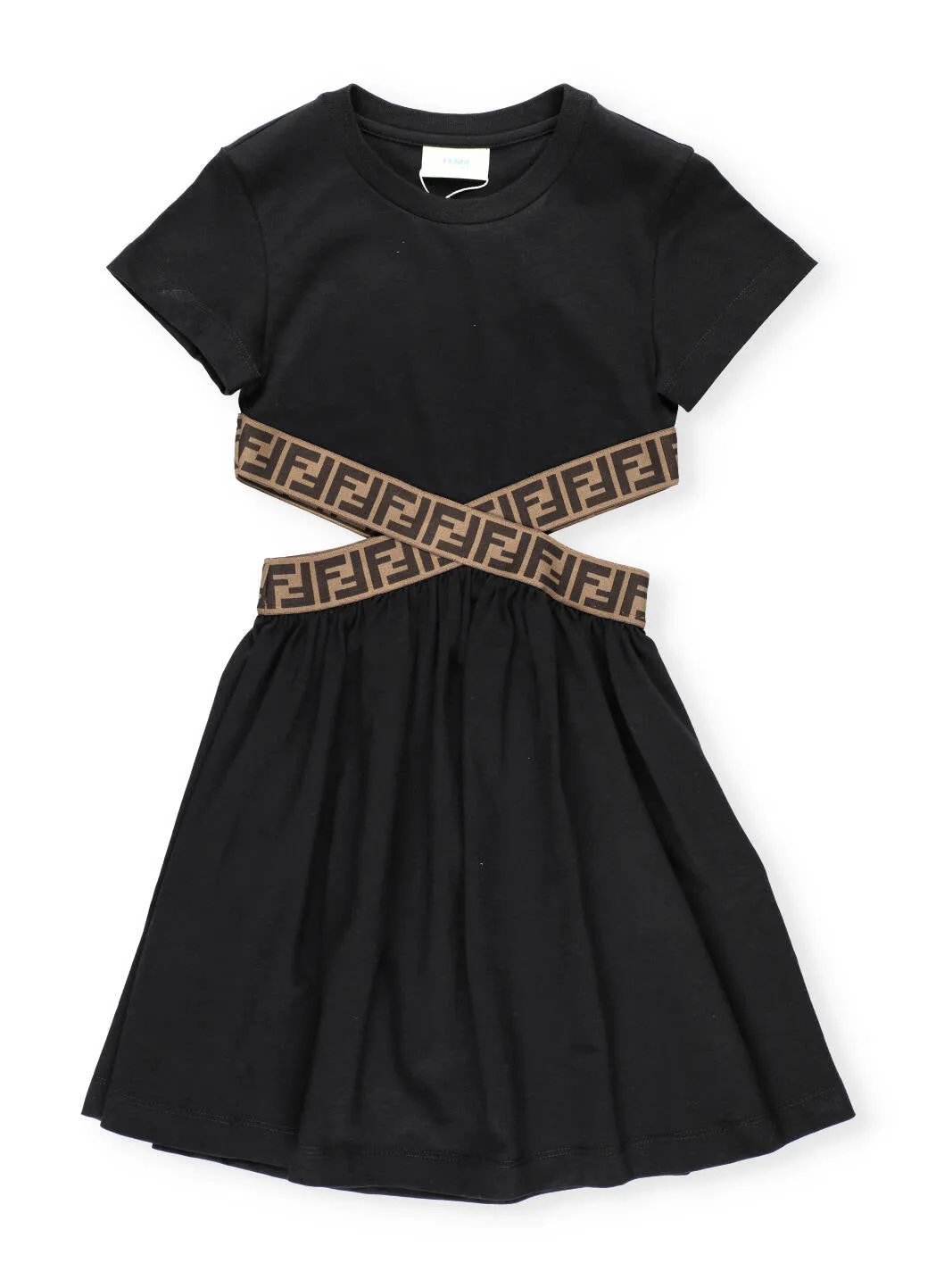 Fendi Kids FF Tape Cut-Out Dress
