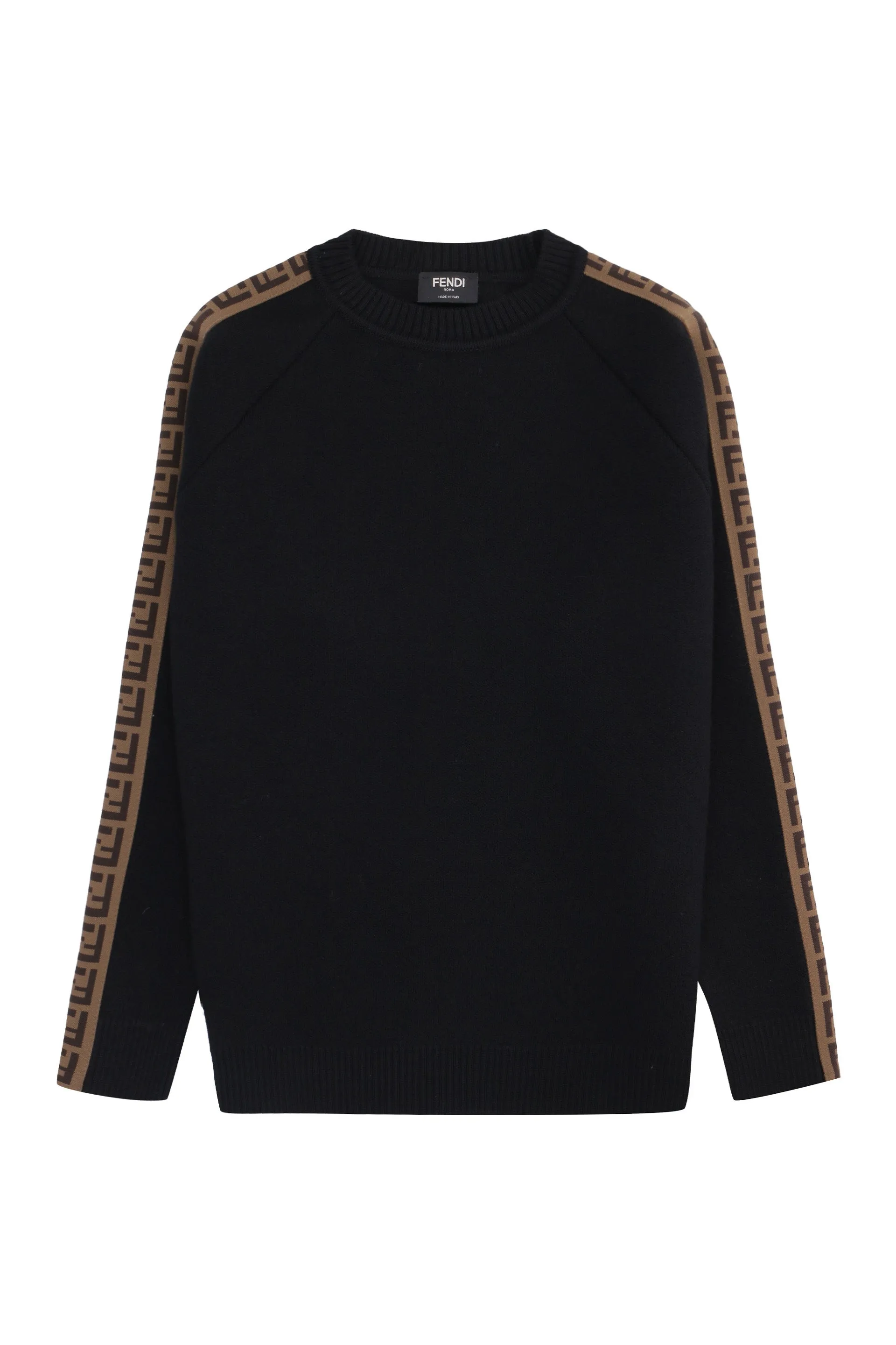Fendi Kids FF Trim Crewneck Knit Jumper