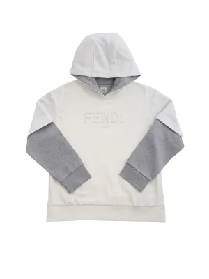 Fendi Kids Logo Embossed Layered Hoodie