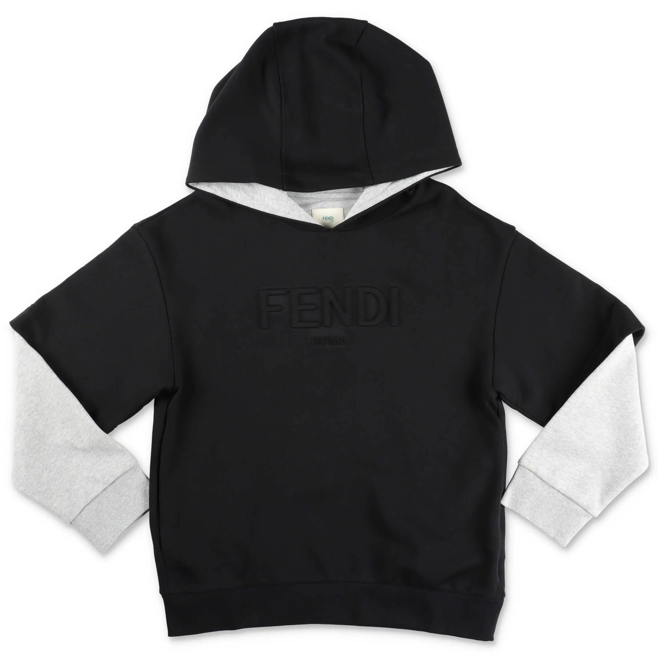 Fendi Kids Logo Embossed Layered Hoodie