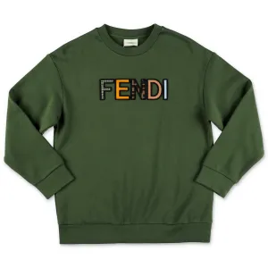 Fendi Kids Logo Embroidered Crewneck Sweatshirt