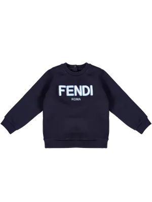Fendi Kids Logo Embroidered Crewneck Sweatshirt
