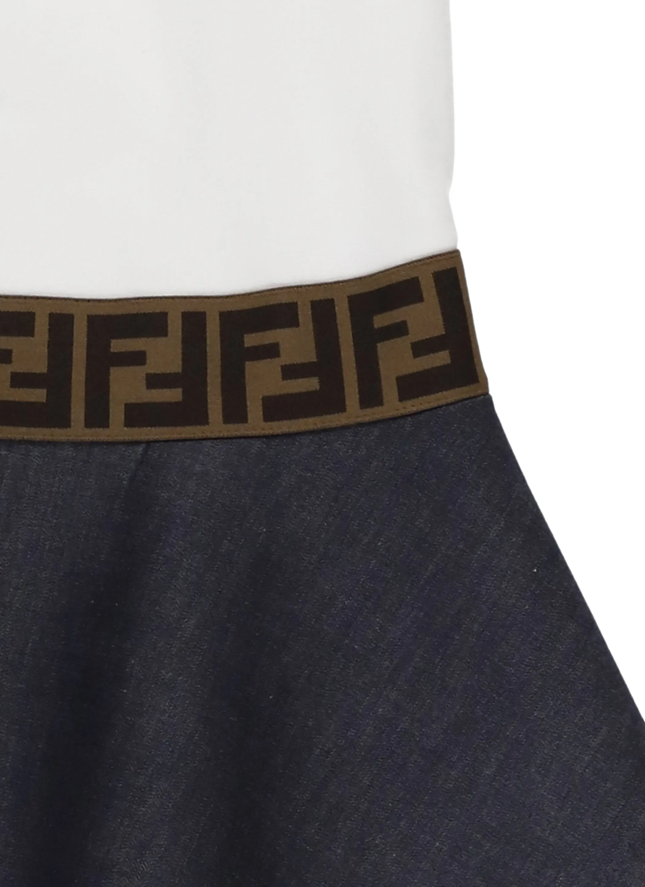 Fendi Kids Logo Embroidered Flared Dress