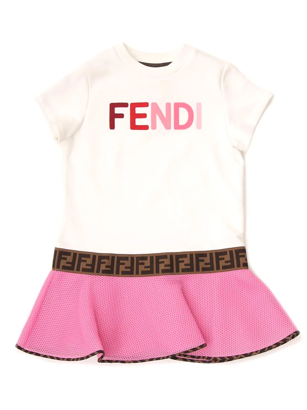 Fendi Kids Logo Embroidered T-Shirt Dress