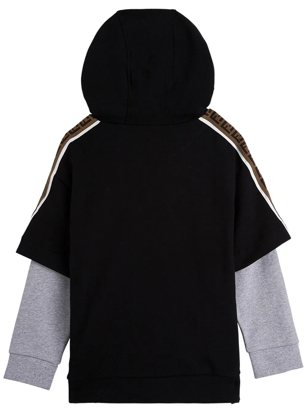 Fendi Kids Logo Printed Layered Hoodie