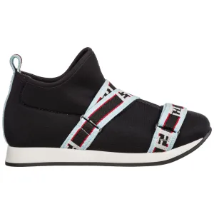 Fendi Kids Logo Strap Sneakers