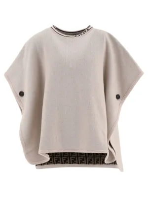 Fendi Kids Monogram Motif Reversible Poncho