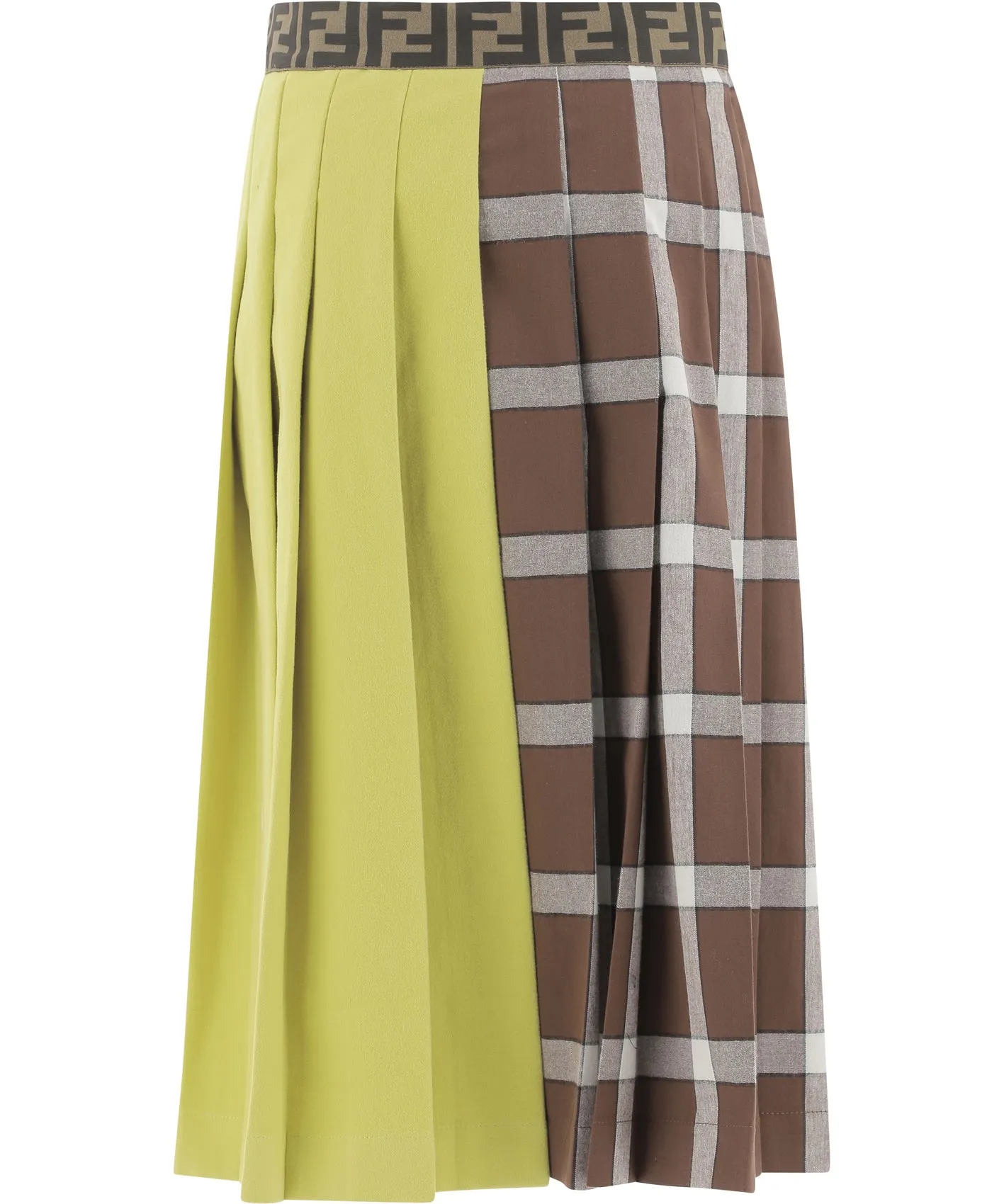 Fendi Kids Patchwork Pleated Skirt
