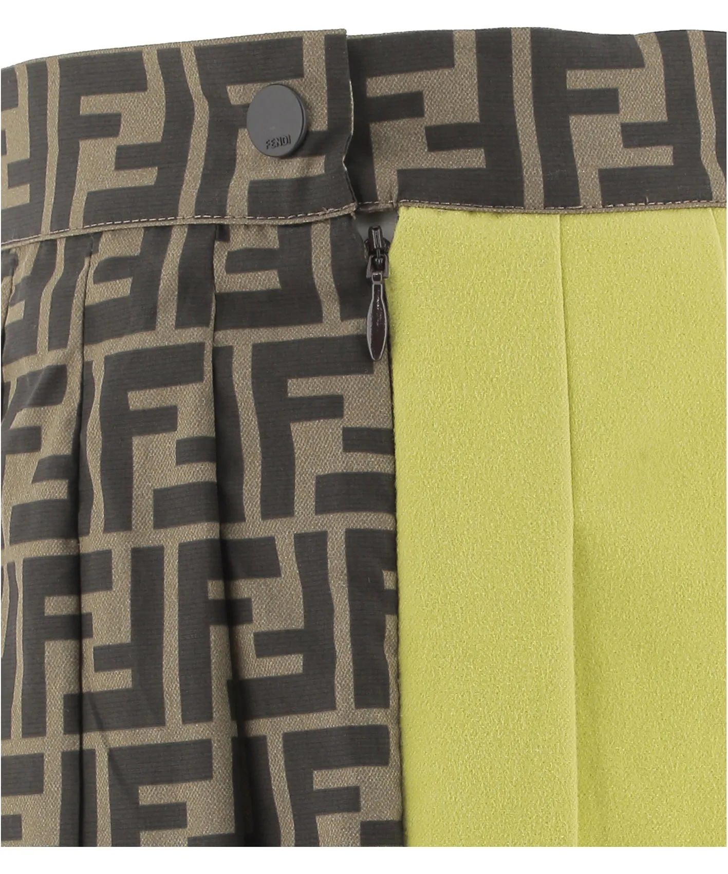 Fendi Kids Patchwork Pleated Skirt