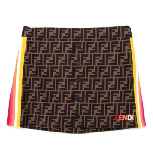 Fendi Kids Side Stripe FF Motif Skirt