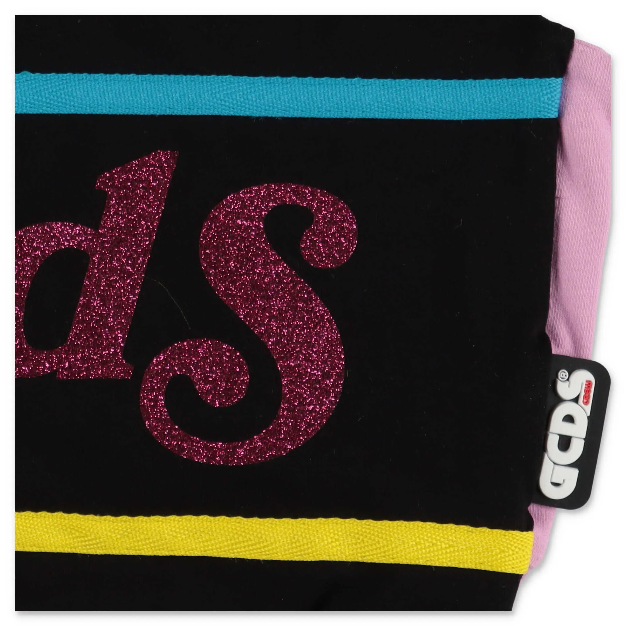 GCDS Kids Glitter Logo Printed Crop Top