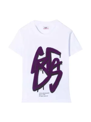 GCDS Kids Graffiti Logo Print T-Shirt