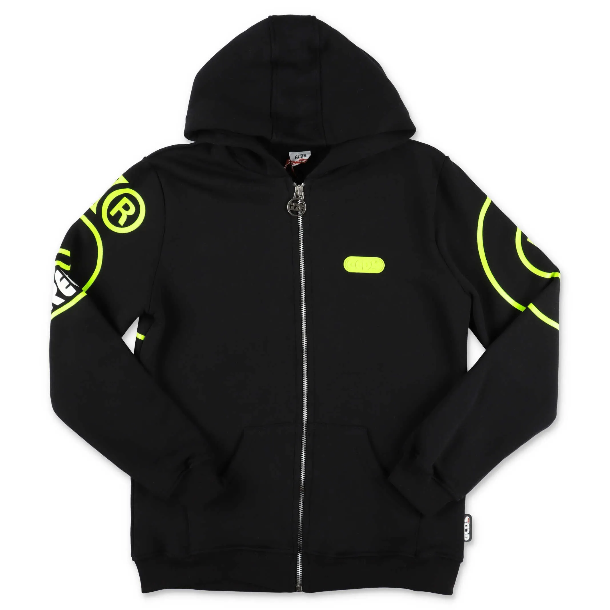 GCDS Kids Logo Print Zipped Hoodie