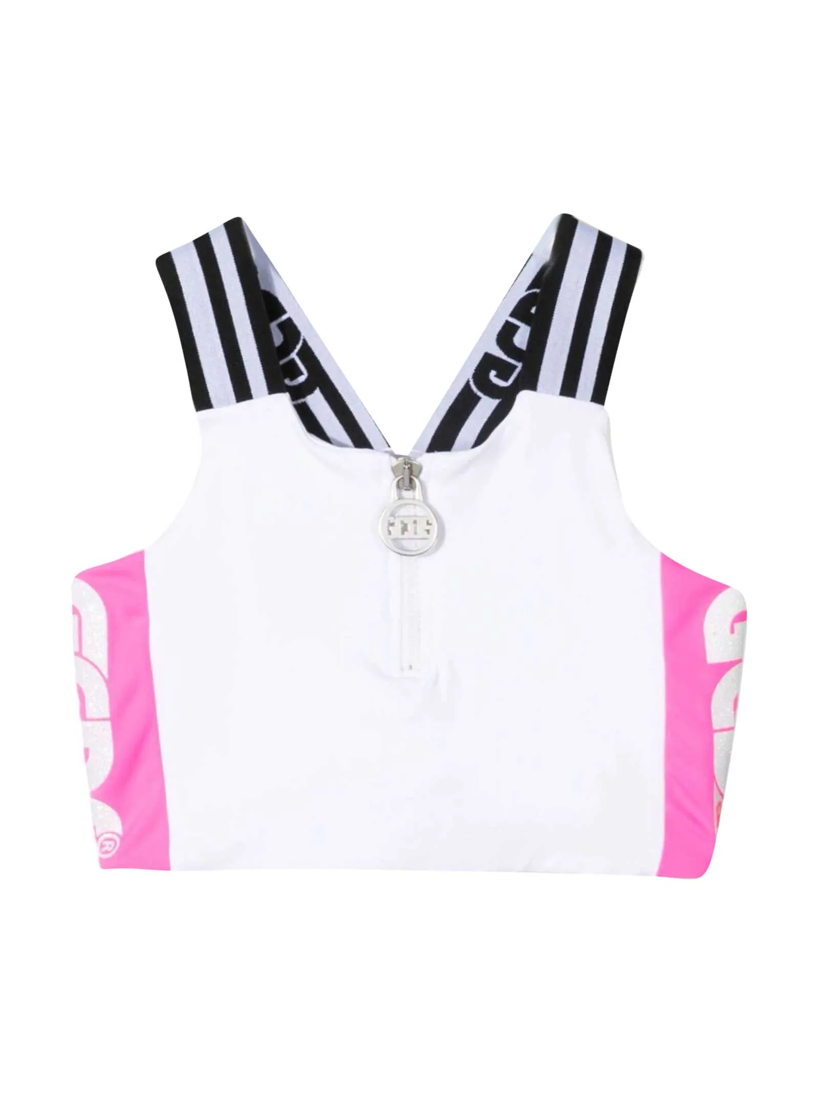 GCDS Kids Logo Printed Crop Top
