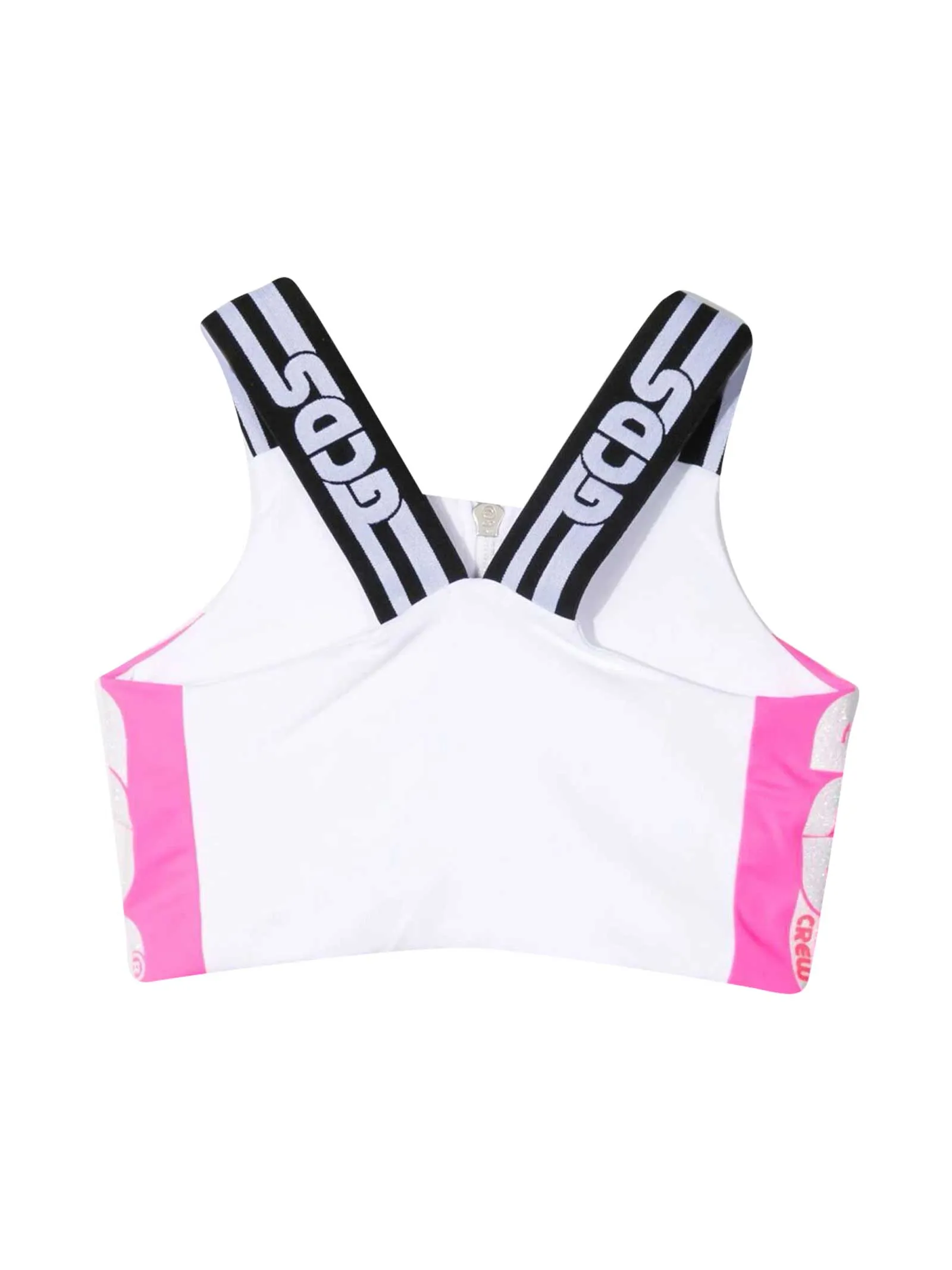 GCDS Kids Logo Printed Crop Top