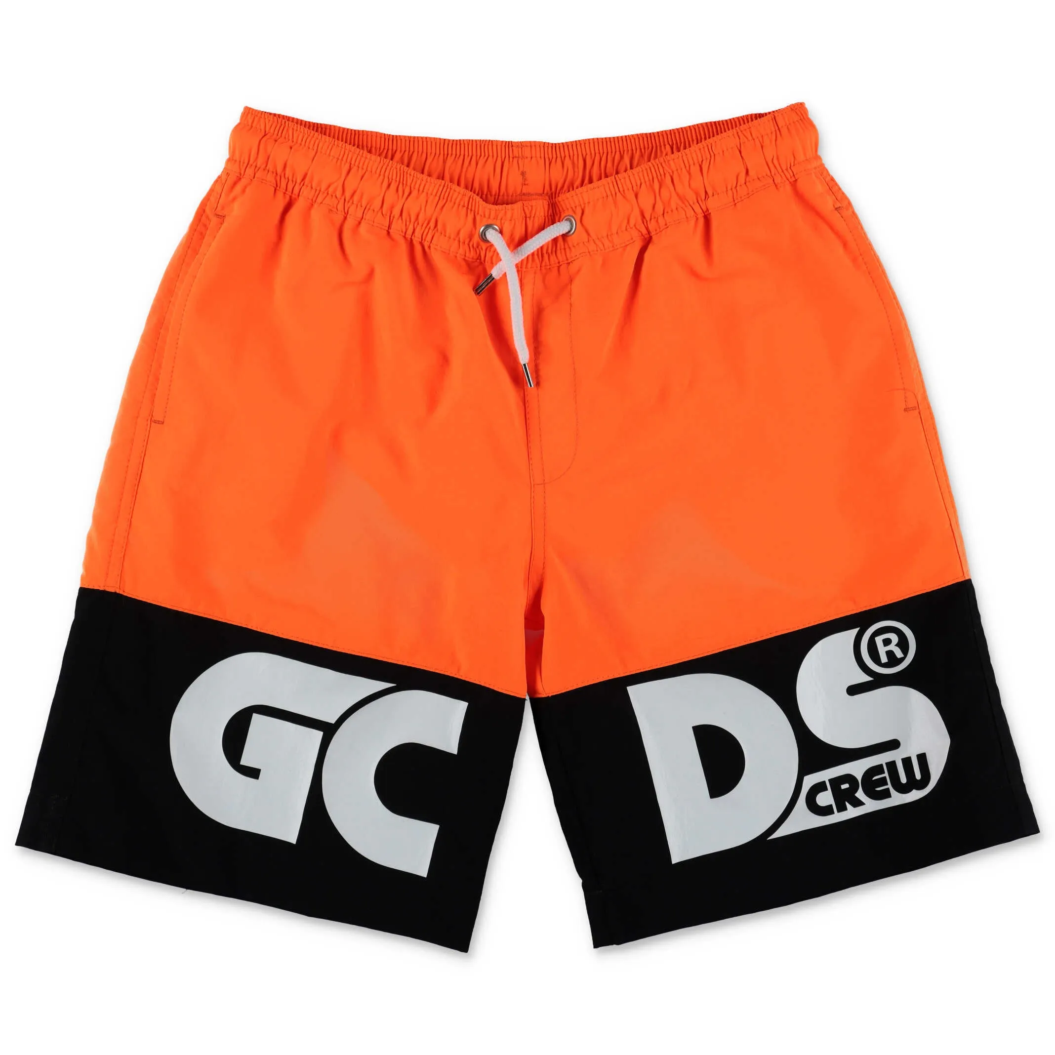 GCDS Kids Logo Printed Two-Tone Swim Shorts