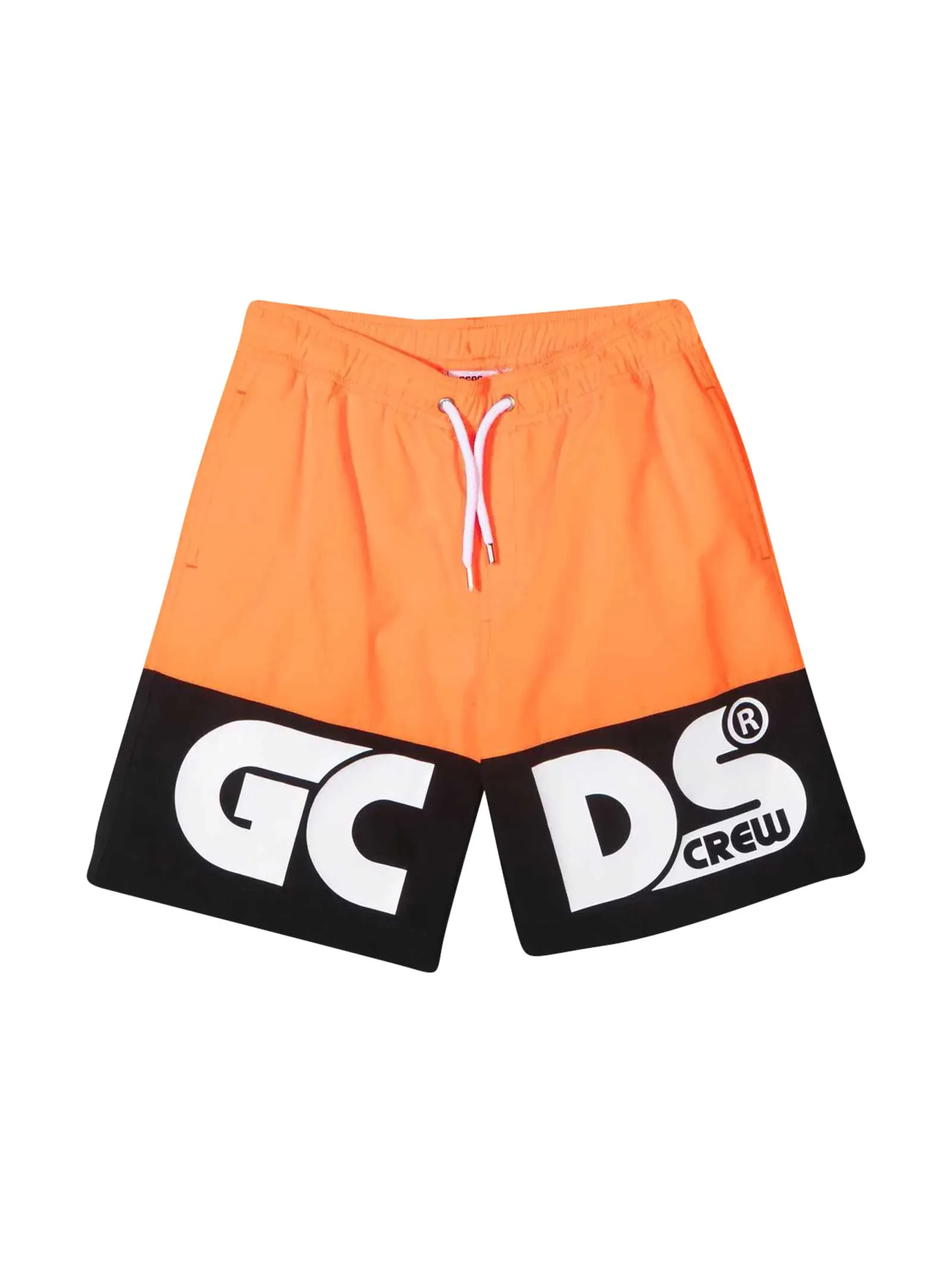 GCDS Kids Logo Printed Two-Tone Swim Shorts