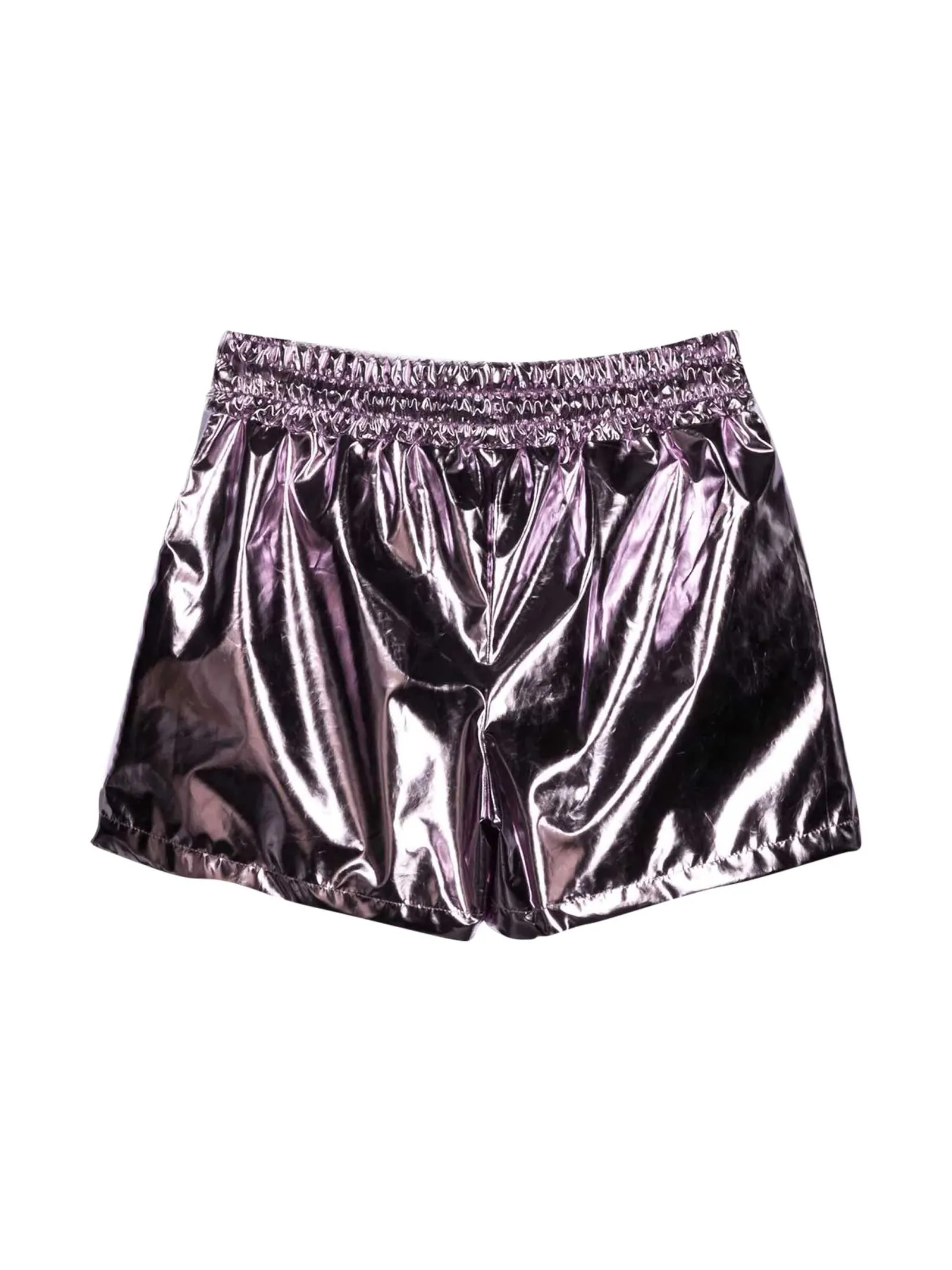 GCDS Kids Logo Stripe Metallic Shorts