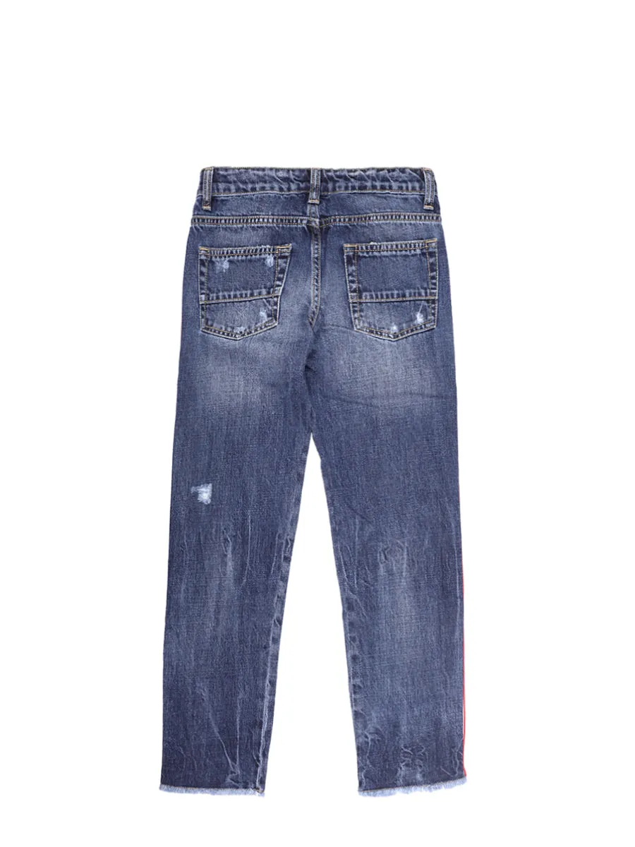 GCDS Kids Logo Striped Jeans