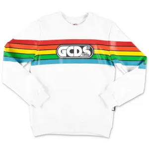 GCDS Kids Rainbow Stripe Logo Printed Sweatshirt