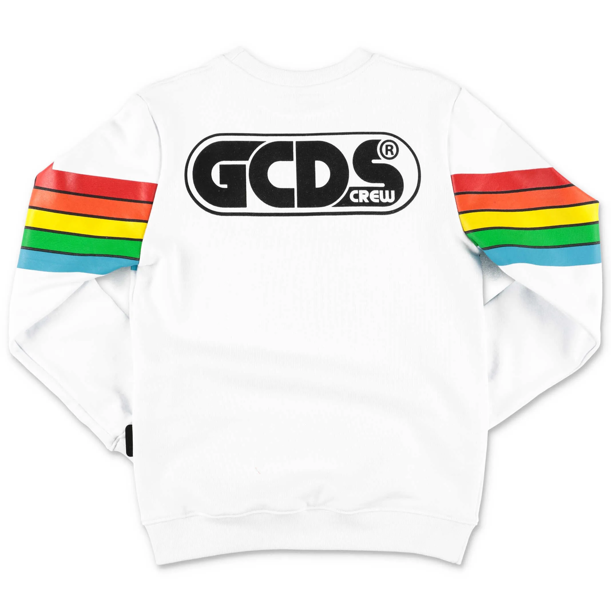 GCDS Kids Rainbow Stripe Logo Printed Sweatshirt