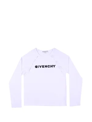 Givenchy Kids Frilled Logo Detailed Top