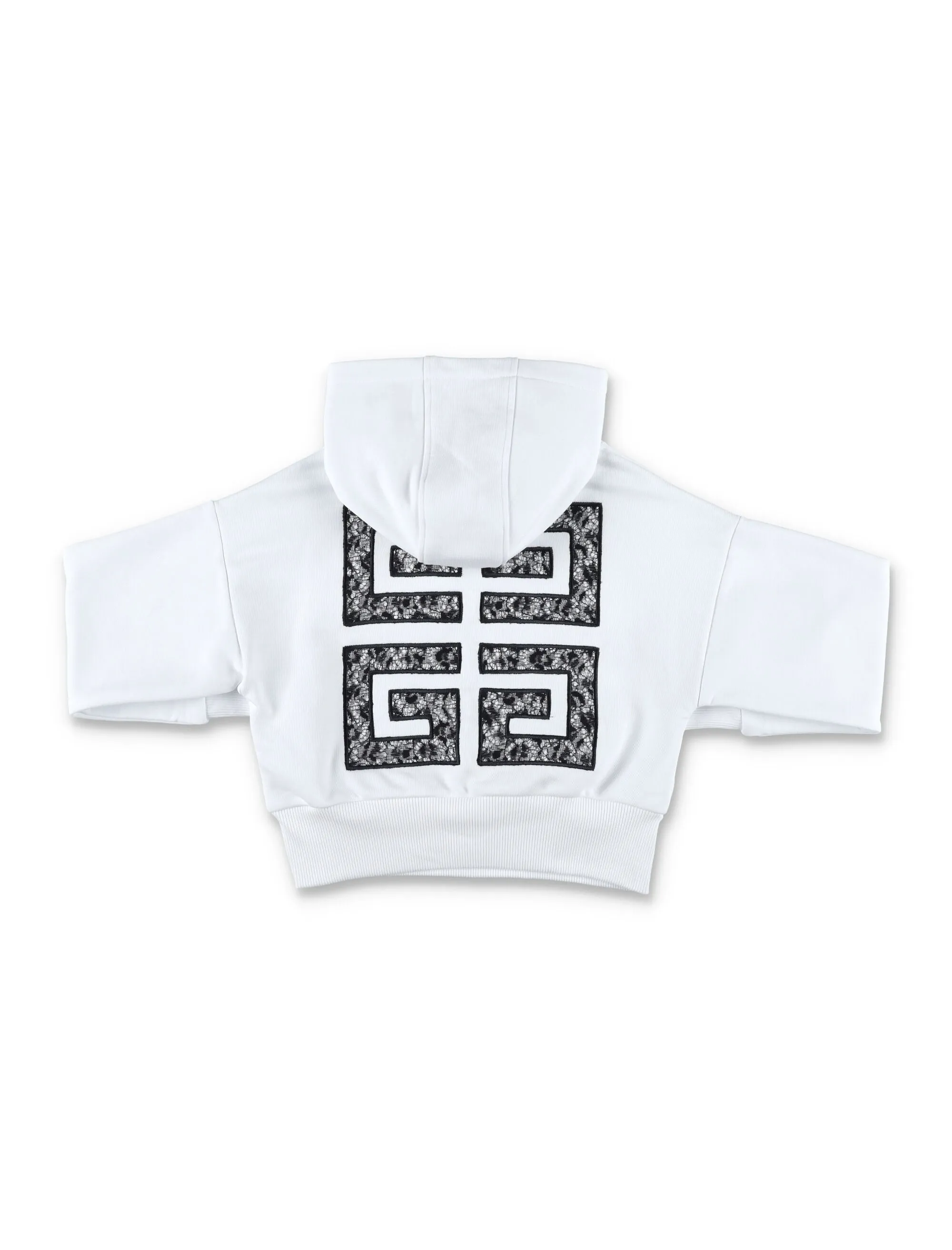 Givenchy Kids Lace Logo Embroidered Drawstring Hoodie