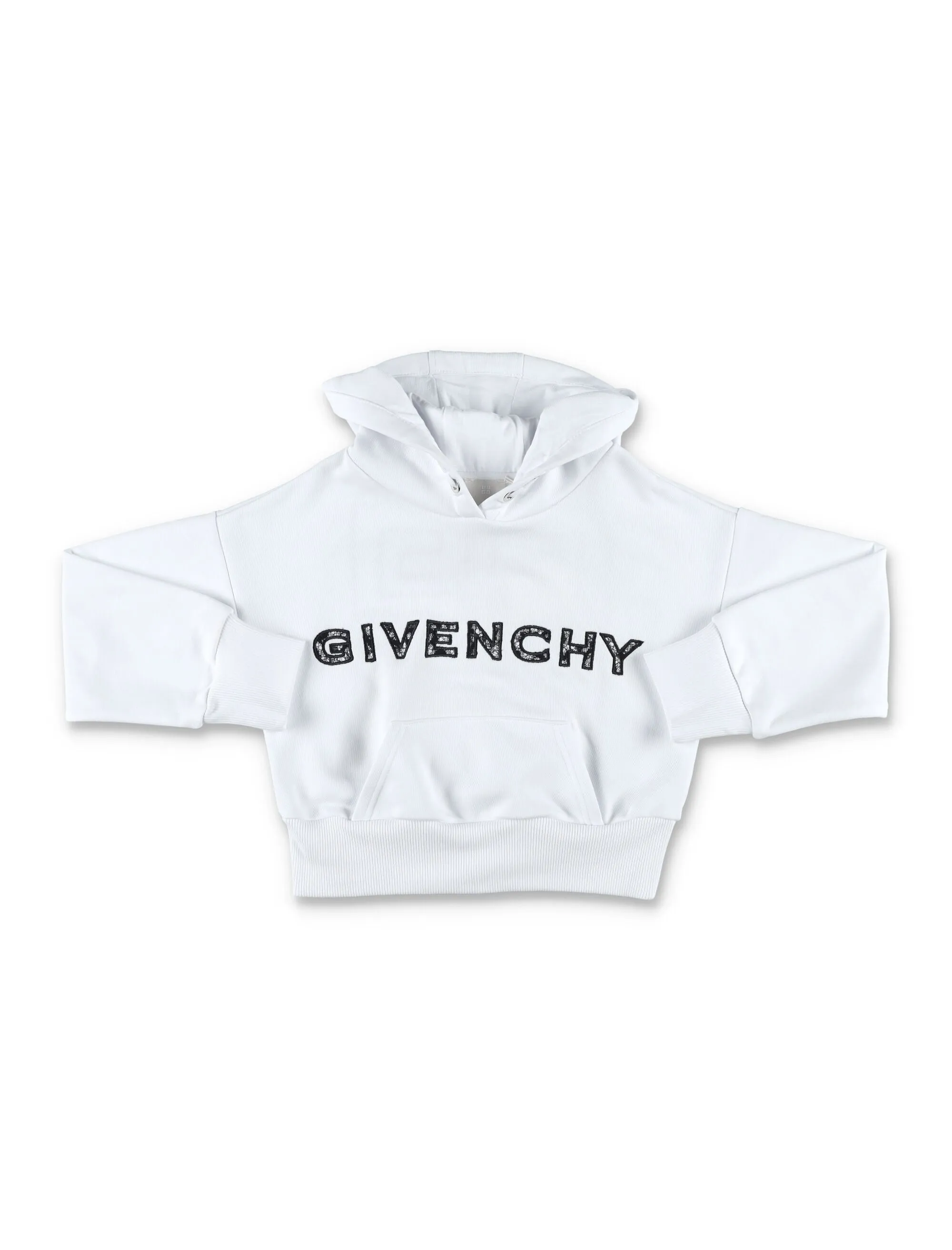 Givenchy Kids Lace Logo Embroidered Drawstring Hoodie