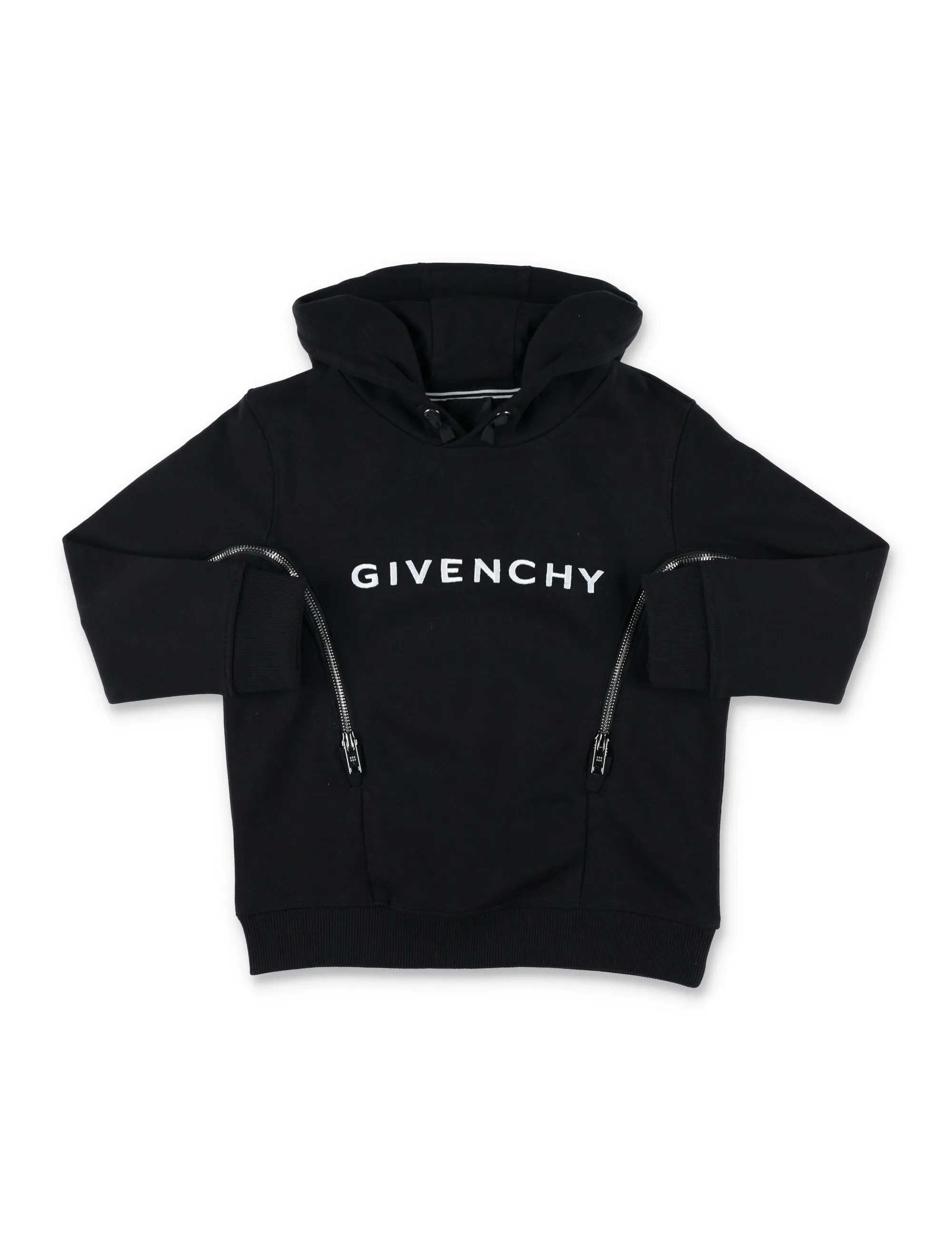 Givenchy Kids Logo Embroidered Zip-Detailed Hoodie
