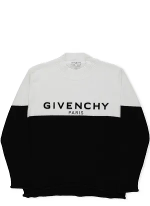 Givenchy Kids Logo Intarsia Two-Tone Jumper