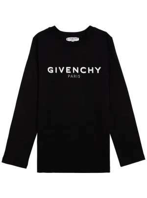 Givenchy Kids Logo Print Long Sleeve T-Shirt