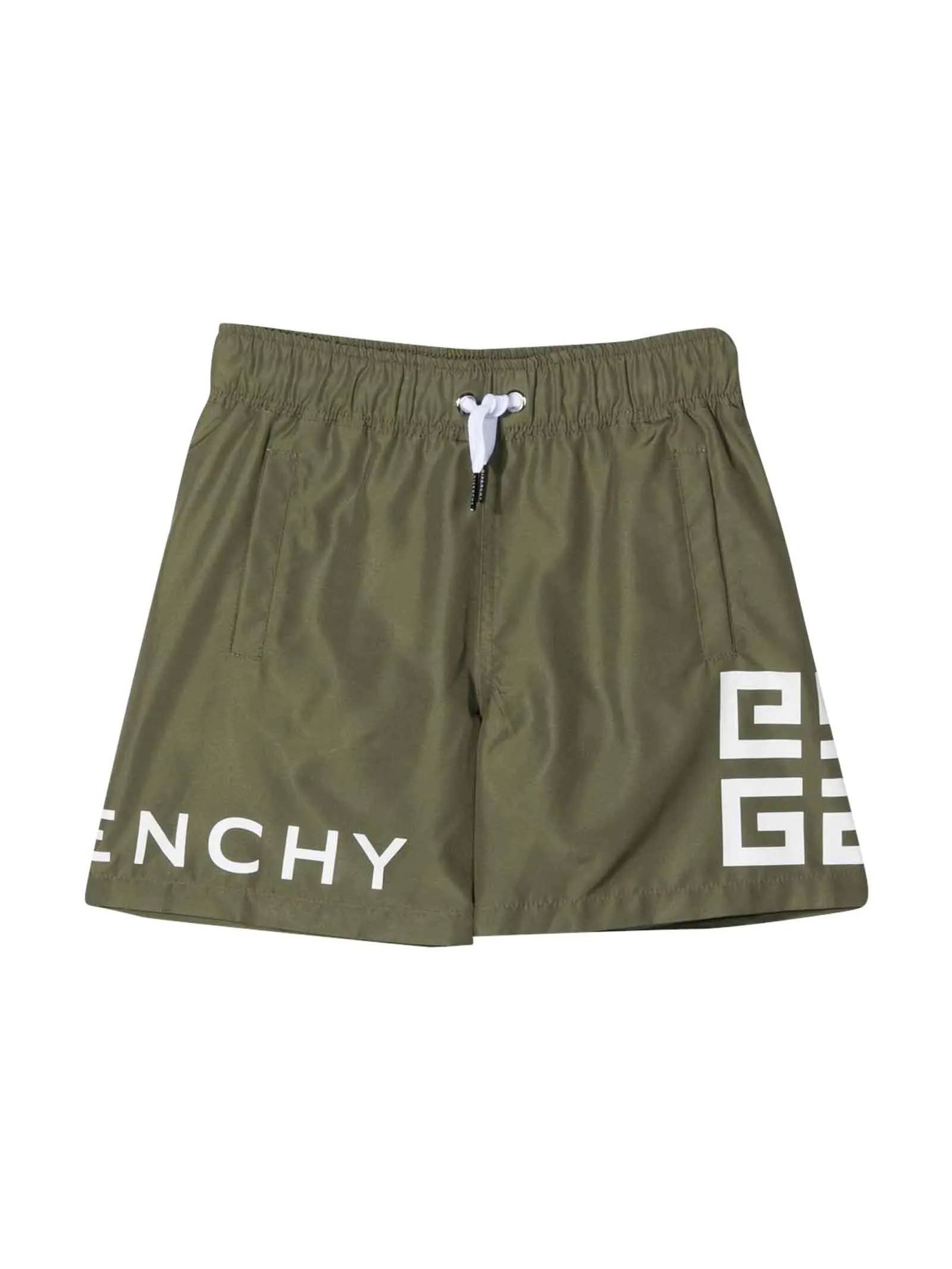 Givenchy Kids Logo Printed Drawstring Swim Shorts