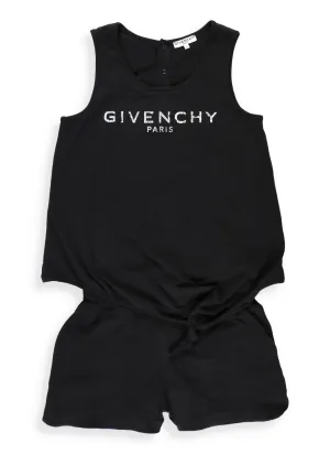 Givenchy Kids Logo Printed Sleeveless Playsuit