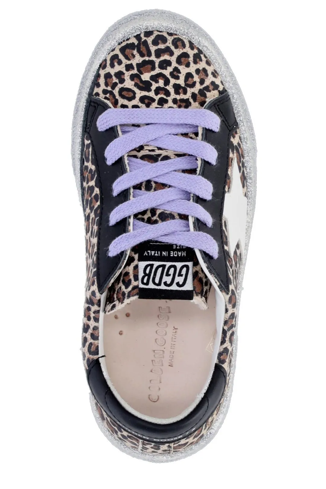 Golden Goose Kids May Leopard Print Sneakers