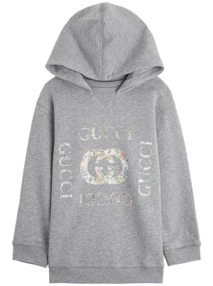 Gucci Kids Floral Logo Printed Hoodie