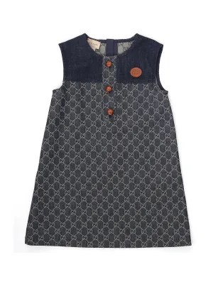 Gucci Kids GG Jacquard Denim Dress